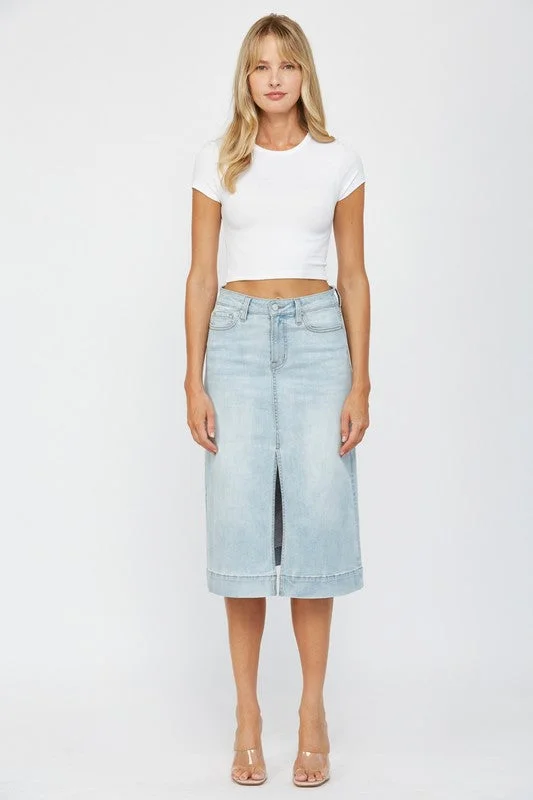 MICA DENIM | HIGH RISE A LINE SKIRT athletic skirt fit