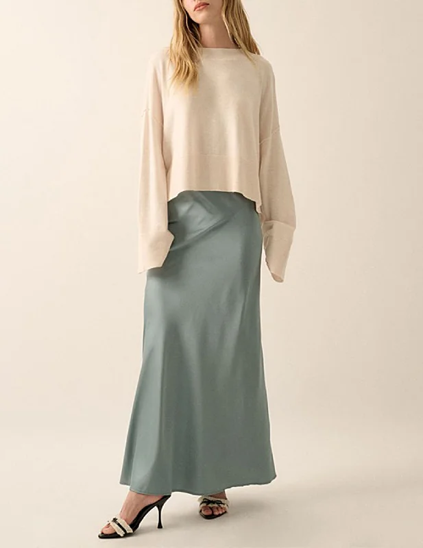 Michaela Satin Bias Cut Maxi Skirt leather skirt durable
