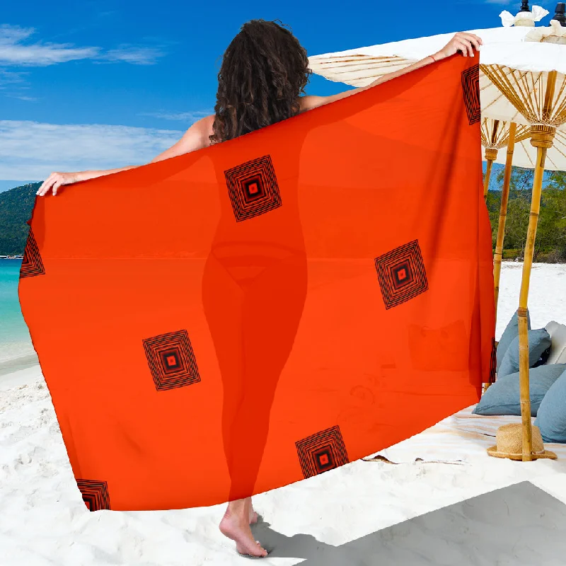 Orange sarong pencil skirt chic