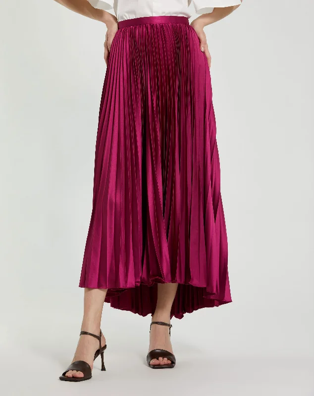 Pleated Satin Maxi Skirt velvet skirt sumptuous