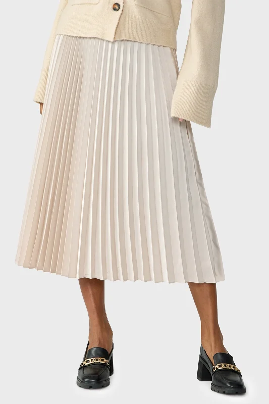 Sanctuary Everyday Pleated Satin Skirt elastic waist skirt