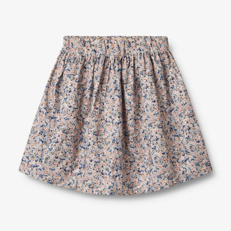 Skirt Sissi - cloudy wild flowers satin skirt smooth