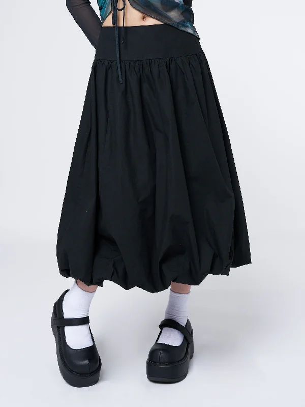 Suya Black Bubble Midi Skirt lightweight skirt design
