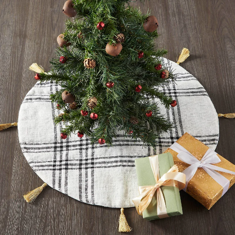Wintergleam Black White Plaid Tree Skirt 24 leather skirt sleek