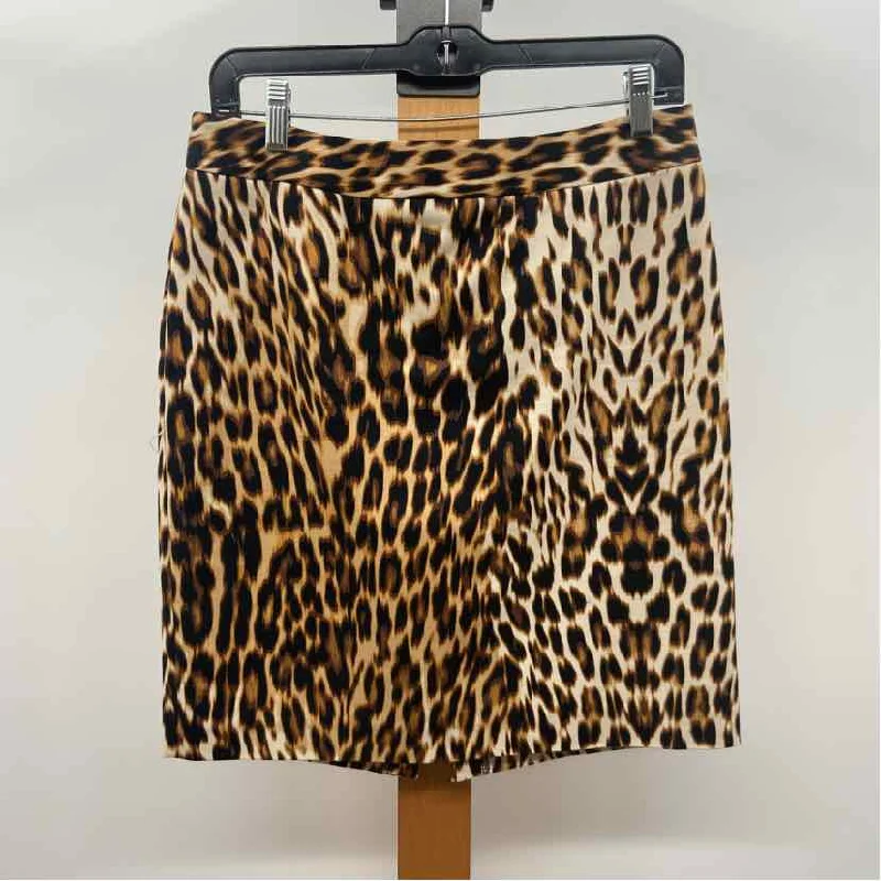 Worthington Women's Size 4 Tan Animal Print Skirt silk skirt elegant