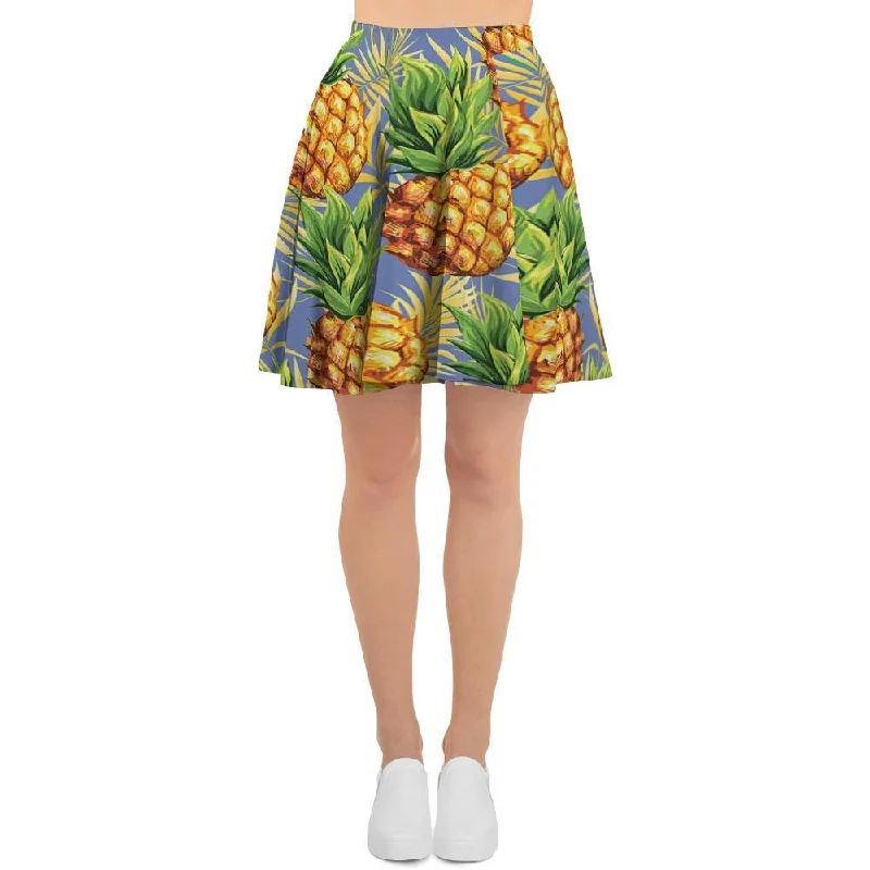 Yellow Pineapple Hawaiian Print Women's Skirt leather skirt refined